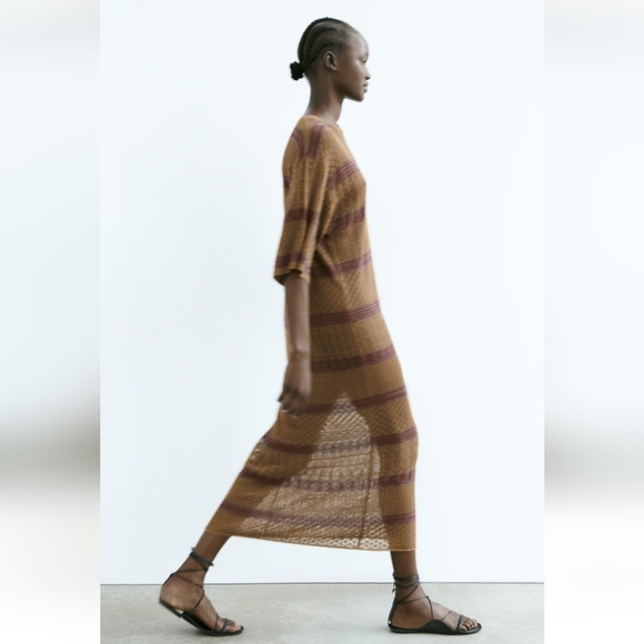 ZARA Openwork kaftan dress - Picture 4 of 4